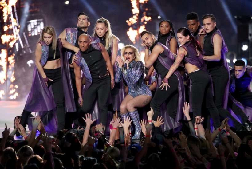 HOUSTON, TX - FEBRUARY 05: Musician Lady Gaga performs onstage during the Pepsi Zero Sugar Super Bowl LI Halftime Show at NRG Stadium on February 5, 2017 in Houston, Texas. (Photo by Christopher Polk/Getty Images)