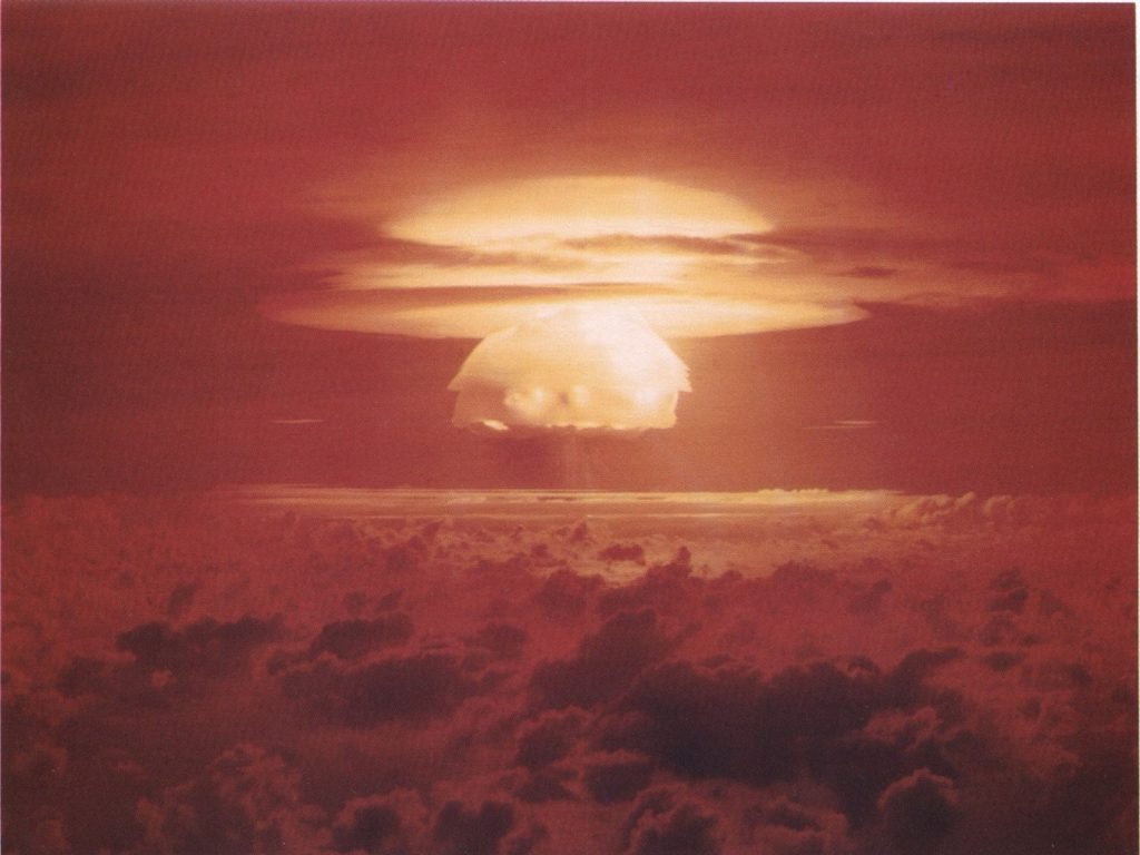 Ilyen az igazi robbanás., ez a Castle Bravo hidrogénbomba keltette gombafelhő (Fotó: Wikimedia Commons)