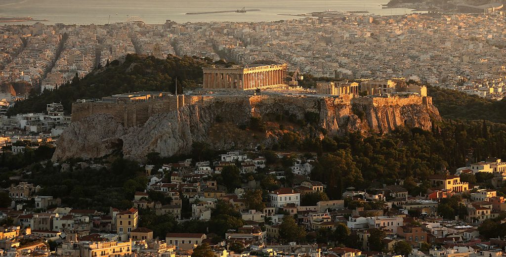ATHENS, GREECE - JULY 08: A view of the Acropolis Hill and the Parthenon viewed from Lycabettus Hill on July 8, 2015 in Athens, Greece. Eurozone leaders have offered the Greek government one more chance to propose a viable solution of it's debt or face the possibility of a likely exit from the euro. (Photo by Christopher Furlong/Getty Images)