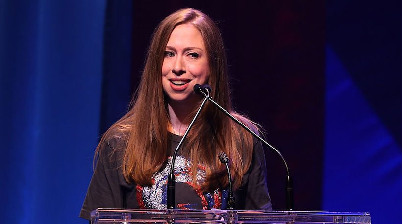NEW YORK, NY - OCTOBER 17:  Chelsea Clinton speaks during the Hillary Victory Fund - Stronger Together concert at St. James Theatre on October 17, 2016 in New York City. Broadway stars and celebrities performed during a fundraising concert for the Hillary Clinton campaign.  (Photo by Justin Sullivan/Getty Images)