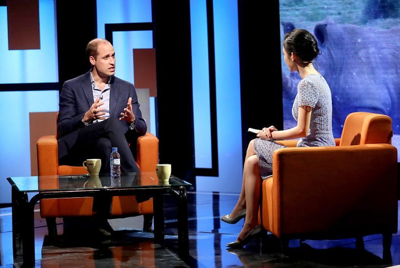 Vilmos, Cambridge hercege interjút ad a 'Talk Vietnam' című műsorban november 17-ém Hanoiban. (fotó: Chris Jackson/Getty Images)