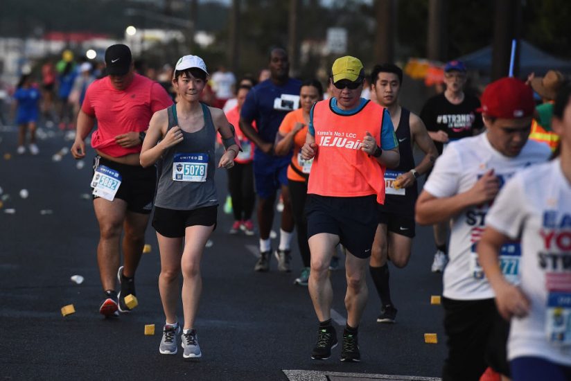GUAM, GUAM - APRIL 09: Participants run during the United Airlines Guam Marathon 2017 on April 9, 2017 in Guam, Guam. (Photo by Matt Roberts/Getty Images for GUAM VISITORS BUREAU)