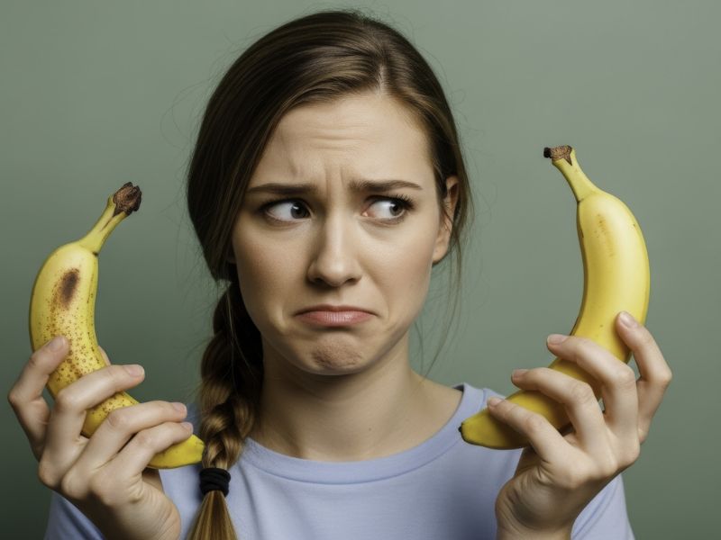 Túlérő gyümölcs a konyhapulton, banán fogyasztásának hátrányai